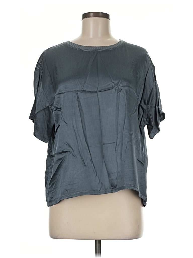 Pre-owned Hard Tail Short Sleeve Blouse In Gray
