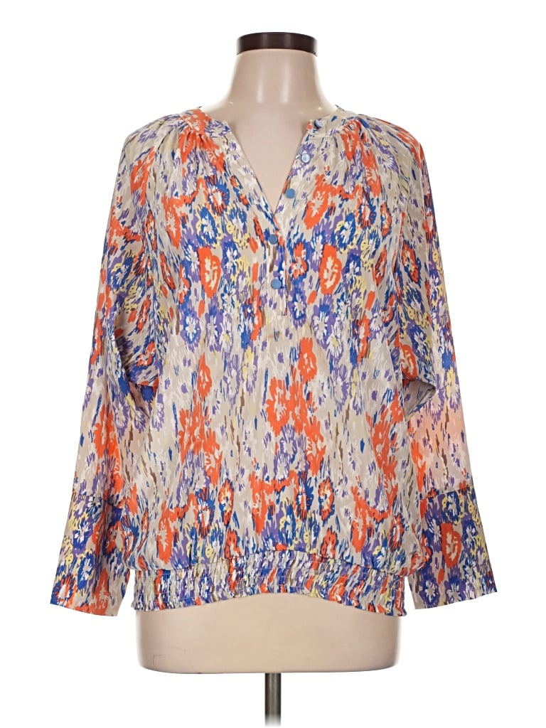 Pre-owned Jade Long Sleeve Blouse In Orange