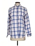 L.L.Bean 100% Linen Plaid Blue Long Sleeve Button-Down Shirt Size S - photo 1