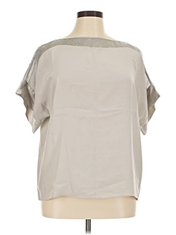 Lafayette 148 New York Short Sleeve Silk Top (view 1)