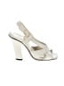 Marc Jacobs 100% Leather Metallic Solid Ivory White Sandals Size EU 38 - photo 1