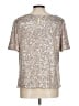 Hilary Radley Metallic Silver Short Sleeve Blouse Size L - photo 2