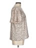 Hilary Radley Metallic Silver Short Sleeve Blouse Size L - photo 4