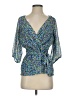 Allison Morgan 100% Polyester Blue 3/4 Sleeve Blouse Size S - photo 1