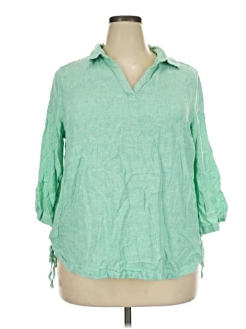Isaac Mizrahi New York 3/4 Sleeve Button-Down Shirt (view 1)