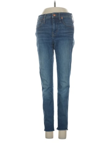 Madewell Petite 9" Mid-Rise Skinny Jeans in Paloma Wash: Raw-Hem Edition (view 1)