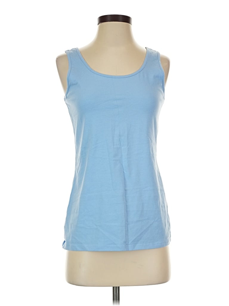 Pre-owned L.l.bean Tank Top Blue Halter Neckline Tops