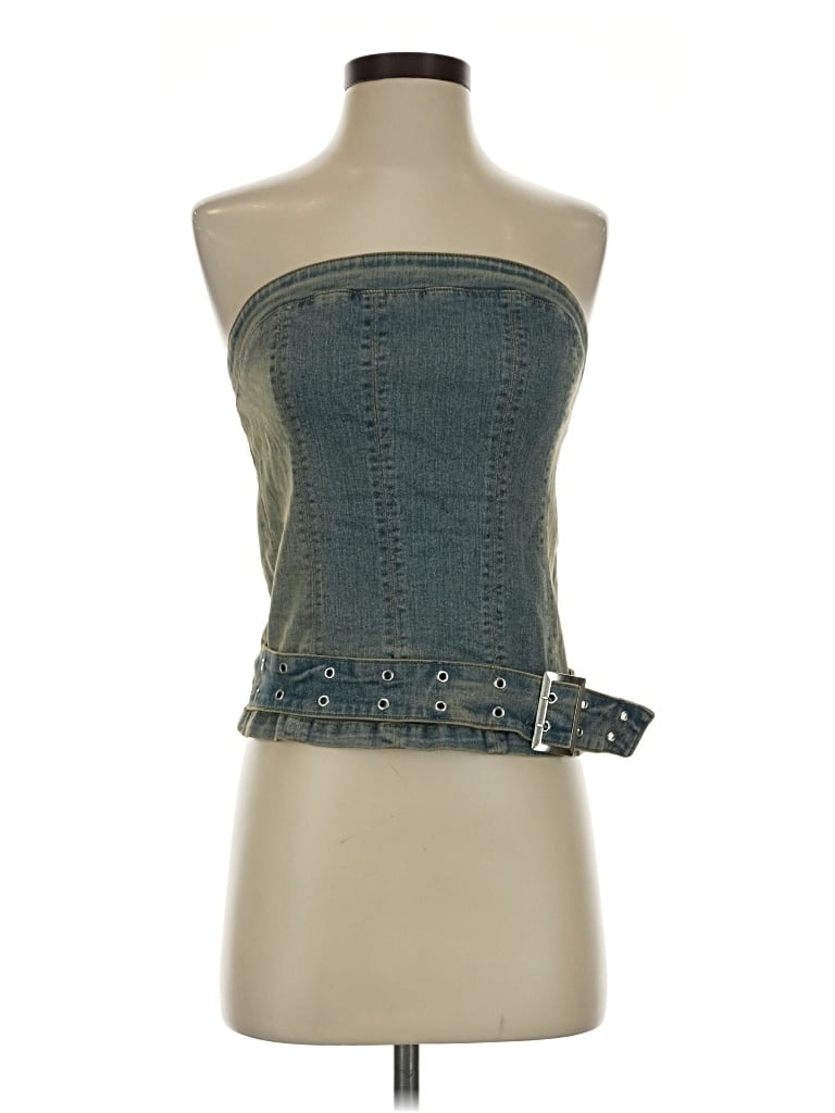 Pre-owned Silence And Noise Sleeveless Top Blue Strapless Neckline Tops
