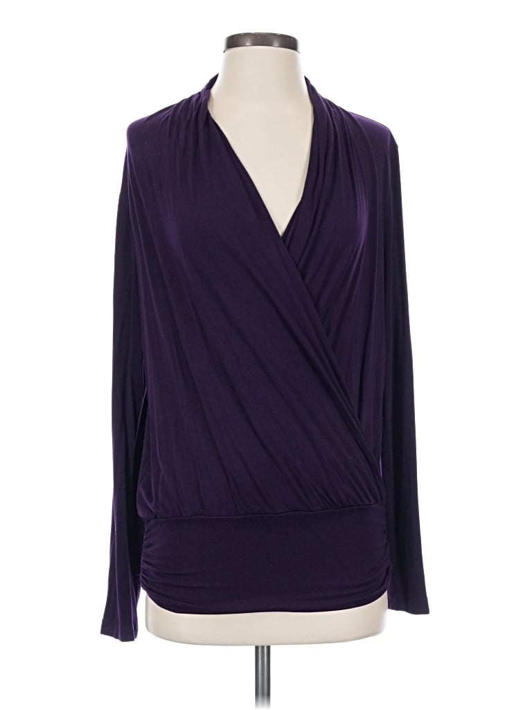 Pre-owned Amour Vert Long Sleeve Blouse In Purple