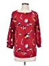 Halogen Floral Red 3/4 Sleeve Blouse Size S - photo 1