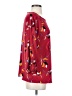 Halogen Floral Red 3/4 Sleeve Blouse Size S - photo 4
