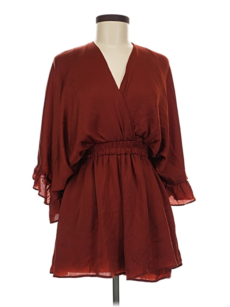 Pre-owned Glam Casual Dress In Burgundy