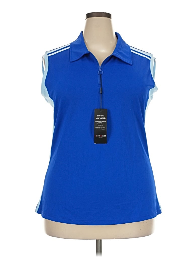 Pre-owned Jaclyn Smith Sleeveless Polo Shirt In Blue