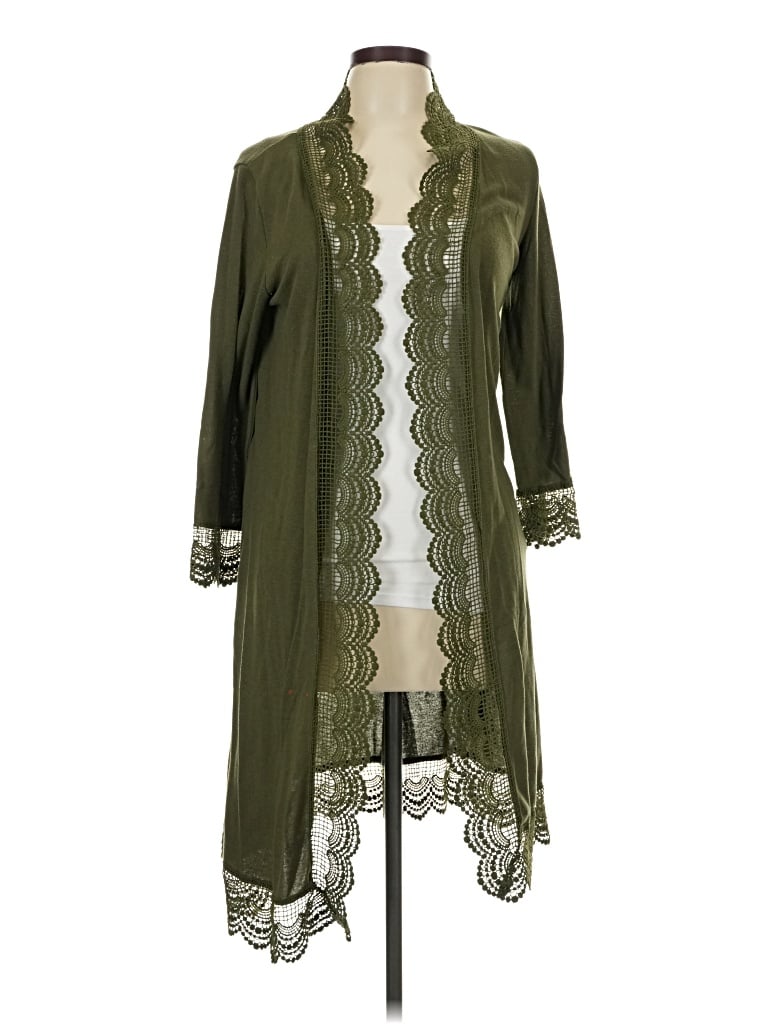 Pre-owned Tickled Teal Cardigan Sweater In Green