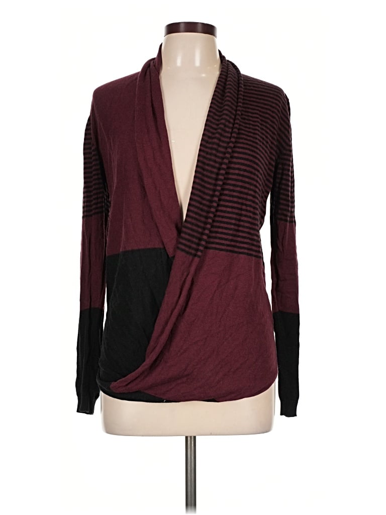 Pre-owned Max Studio Cardigan Sweater In Burgundy
