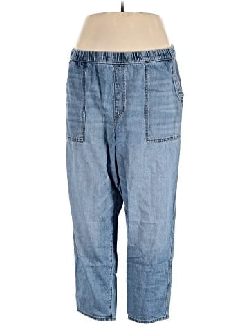 Madewell Pull-On Relaxed Jeans in Beswick Wash (view 1)