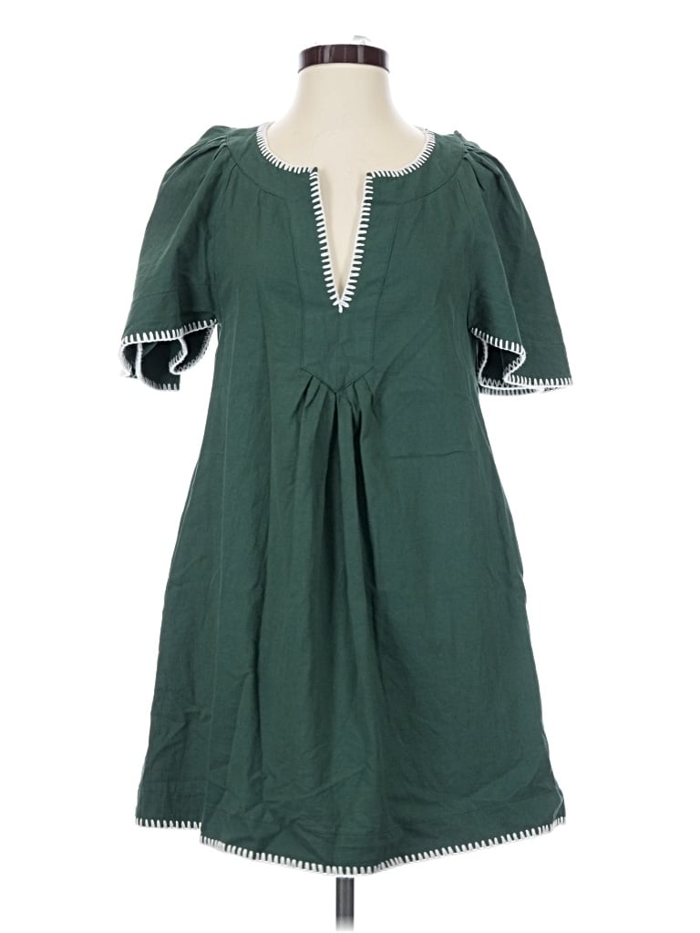 Pre-owned Pomander Place 3/4 Sleeve Top Green Open Neckline Tops