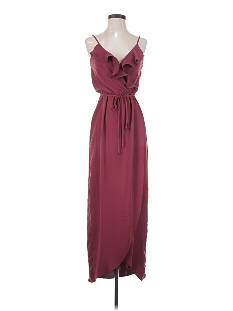 Pre-owned Everly Casual Dress In Burgundy
