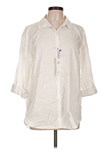 Gloria Vanderbilt 3/4 Sleeve Button-Down Shirt (view 1)