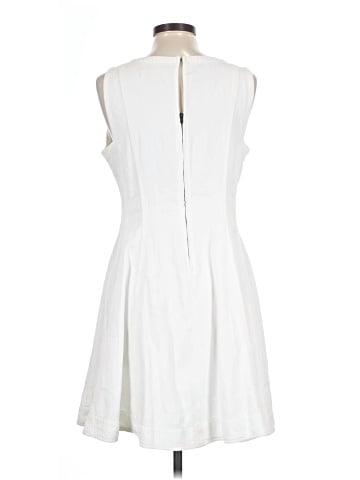 Madewell Circle Mini Dress in Pure White: Airy Denim Edition (view 2)