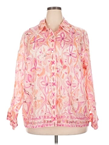 Sigrid Olsen Long Sleeve Silk Top (view 1)