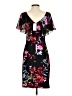 Connected Apparel Floral Black Cocktail Dress Size 4 - photo 2
