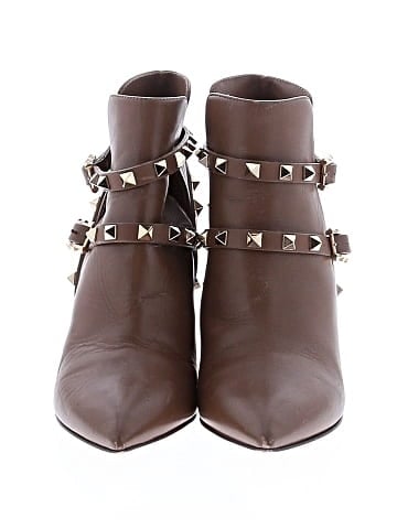 Valentino Garavani Leather Rockstud Ankle Boots (view 2)