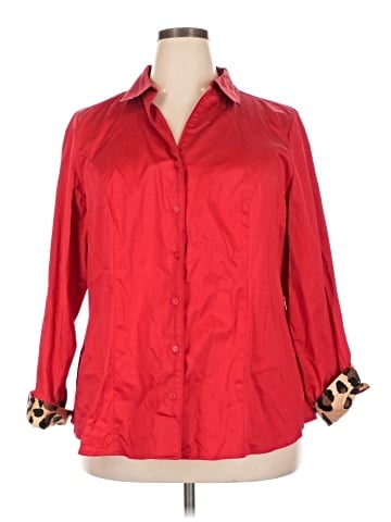 Lane Bryant 3/4 Sleeve Button-Down Shirt (view 1)