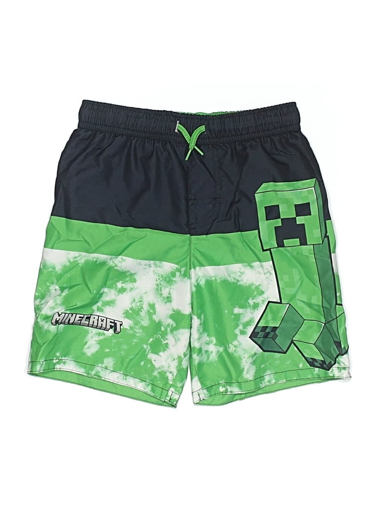 Pre-owned Minecraft Kids' Board Shorts In Green