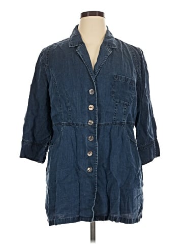 Soft Surroundings 3/4 Sleeve Button-Down Shirt (view 1)