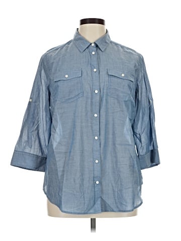 St. John's Bay 3/4 Sleeve Button-Down Shirt (view 1)