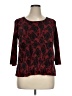 Notations 100% Polyester Red 3/4 Sleeve Top Size XL Petite - photo 1