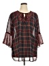 Catherines 100% Polyester Burgundy 3/4 Sleeve Blouse Size 1X - photo 1