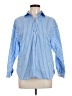 Talbots 100% Cotton Stripes Blue Long Sleeve Button-Down Shirt Size Lg Petite - photo 1