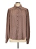 Greathe 100% Polyester Polka Dots Brown Long Sleeve Blouse Size 12 - photo 1