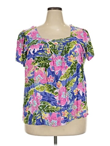 Caribbean Joe Short Sleeve Blouse (view 1)