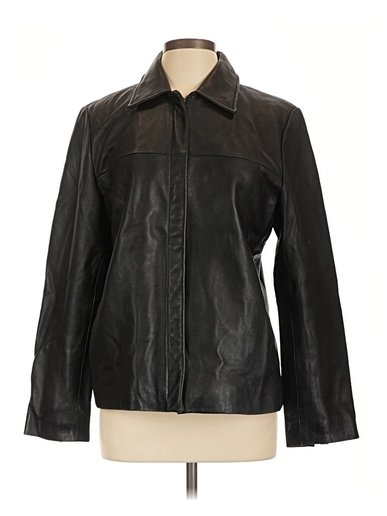Pre-owned Nine West Leather Jacket In Black