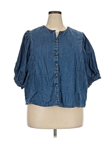 Old Navy 3/4 Sleeve Button-Down Shirt (view 1)