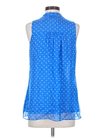 Blue Tassel Sleeveless Silk Top (view 2)