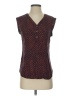 Atmosphere Tweed Brown Short Sleeve Henley Size 4 - photo 1