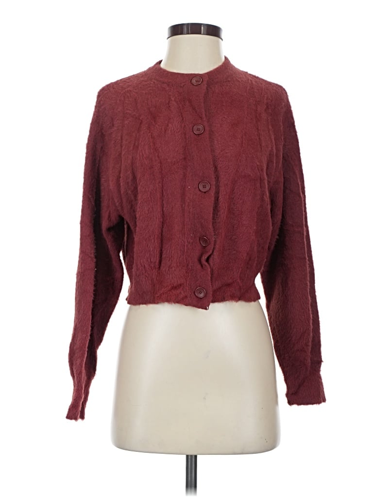 Pre-owned Levi's Cardigan Sweater In Burgundy