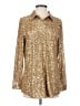 Soft Surroundings Metallic Gold Long Sleeve Blouse Size S - photo 1
