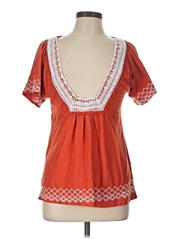 Language Short Sleeve Blouse (view 1)