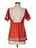 Language Orange Short Sleeve Blouse Size L - photo 1