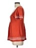 Language Orange Short Sleeve Blouse Size L - photo 5
