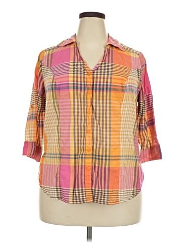Lane Bryant 3/4 Sleeve Button-Down Shirt (view 1)