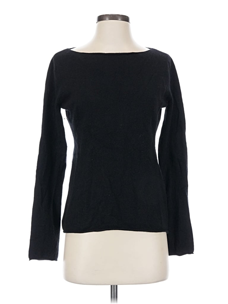Pre-owned Garnet Hill Cashmere Pullover Sweater In Black