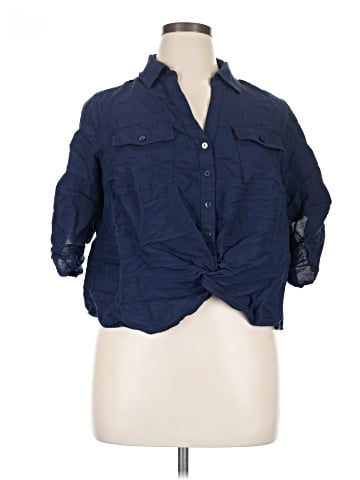 INC International Concepts 3/4 Sleeve Button-Down Shirt (view 1)