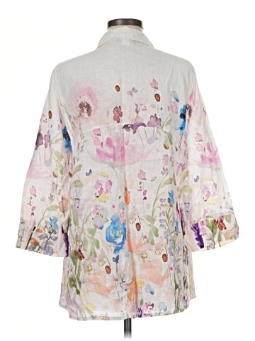 Simply Art by Dolcezza 3/4 Sleeve Button-Down Shirt (view 2)