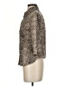 VERTIGO Animal Print Tan 3/4 Sleeve Button-Down Shirt Size S - photo 5